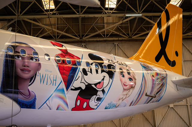 Disney and LIFT unveil a commemorative aircraft livery today, 19 October, at Global Aviation’s Operations Hangar at OR Tambo International Airport. The livery includes characters from Disney,Pixar, Marvel and Star Wars, in celebration of Disney’s 100th anniversary and the launch of the “May Your Wishes Come True” retail campaign. #DisneyandLIFT #MayYourWishesComeTrue